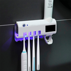 Suporte Dispenser de Escova e Pasta de Dentes Com Esterilizador UV Automático